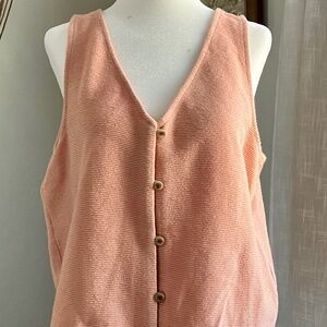 Madewell Texture and Thread peach sweater blouse